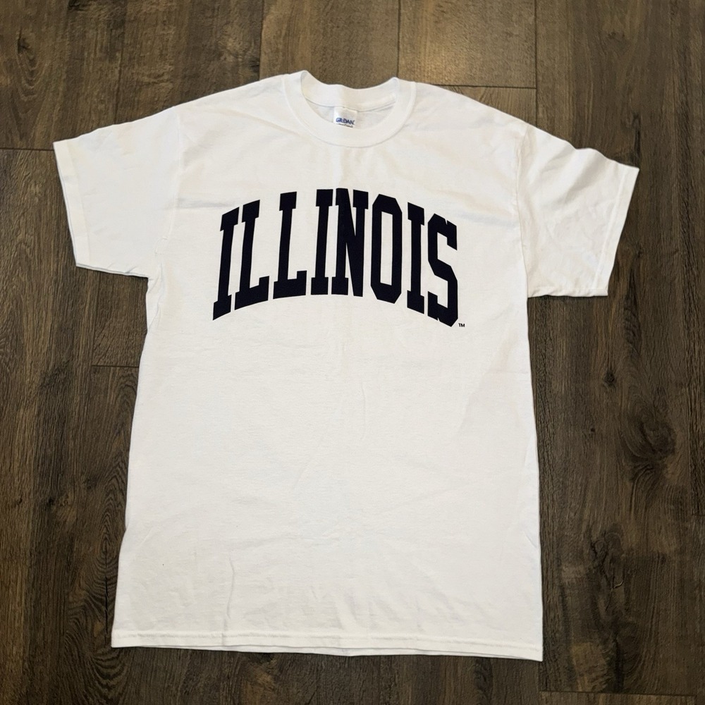 State of Illinois College Style White Fashion Men T-Shirt Logo University Retro